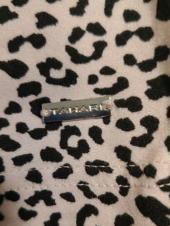 Tahari Pink Leopard-Print Sleep Cami with Black Lace V-Neck - Picture 5 of 5